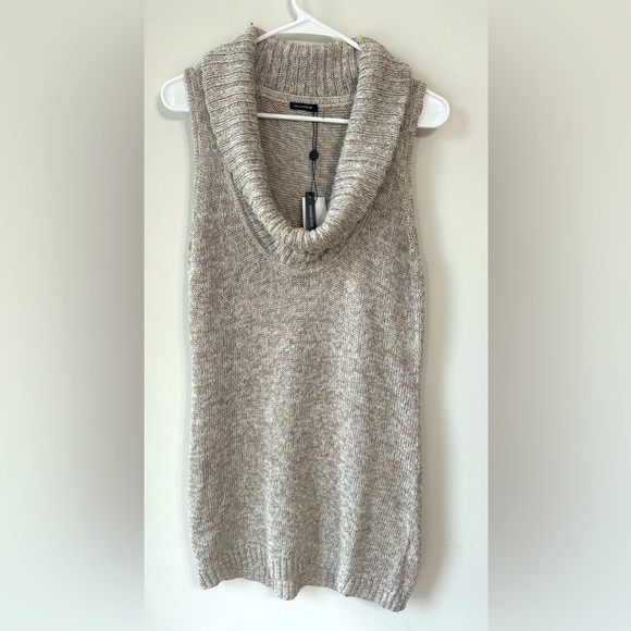 Magaschoni Sweaters - Magaschoni golden beige sweater dress sleeveless cowl neck